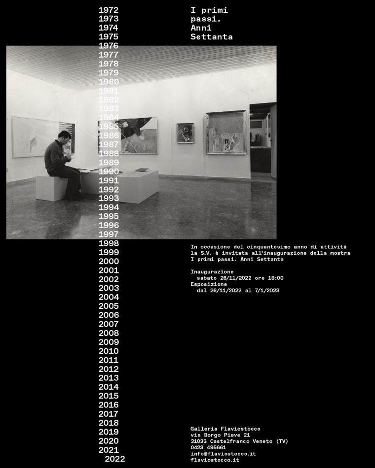 Cinquantesimo della galleria Flaviostocco. 1972 -2022. I primi passi,anni 70.